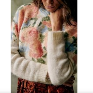 NWT Sezane Mohair Floral Sweater